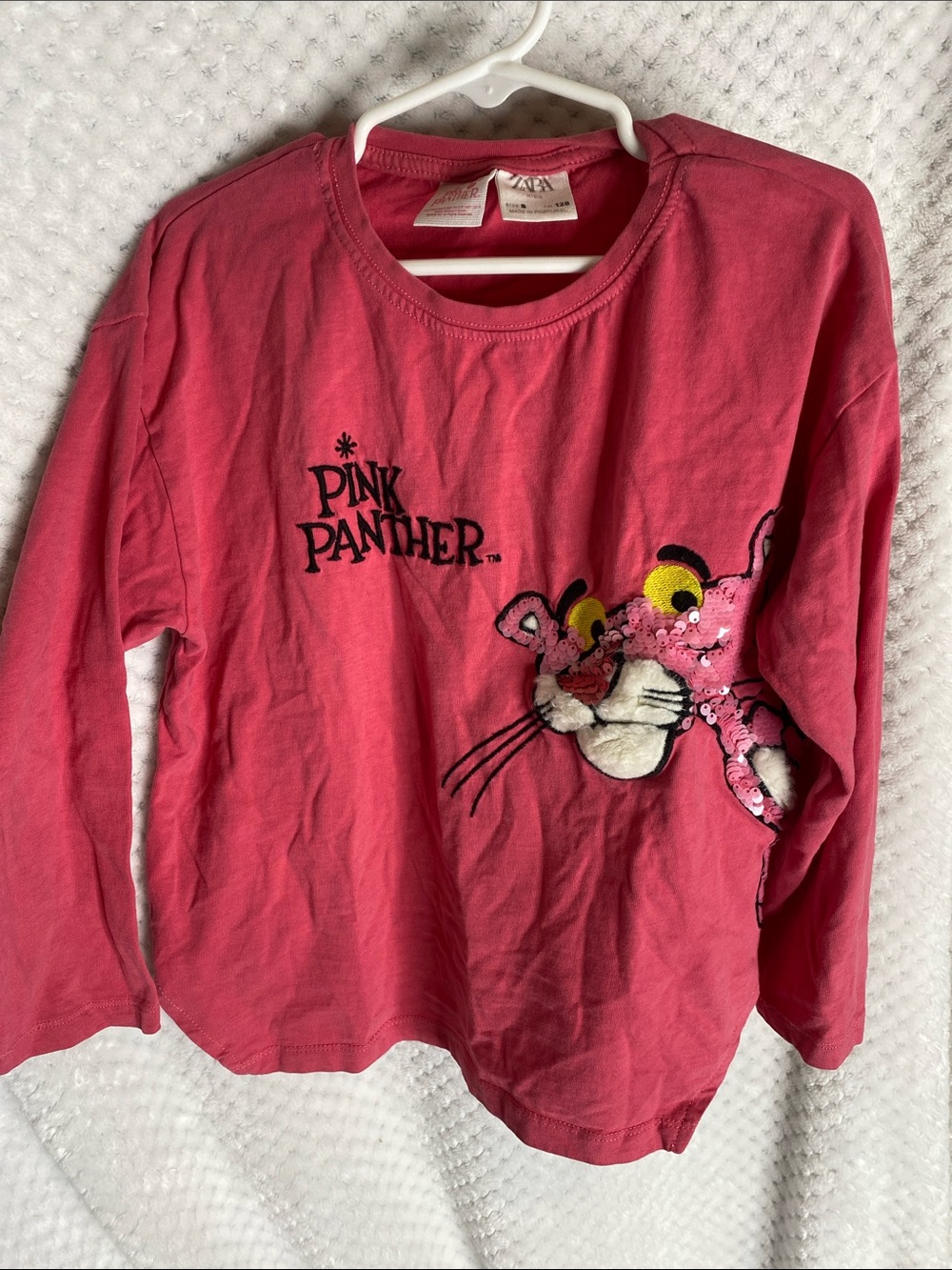 Zara Pink Panther character Long Sleeve Tee Shirt